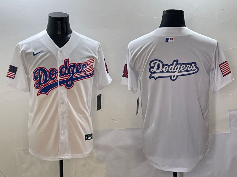 Men Los Angeles Dodgers Blank White national flag second generation joint name Nike 2025 MLB Jersey style 13->los angeles dodgers->MLB Jersey